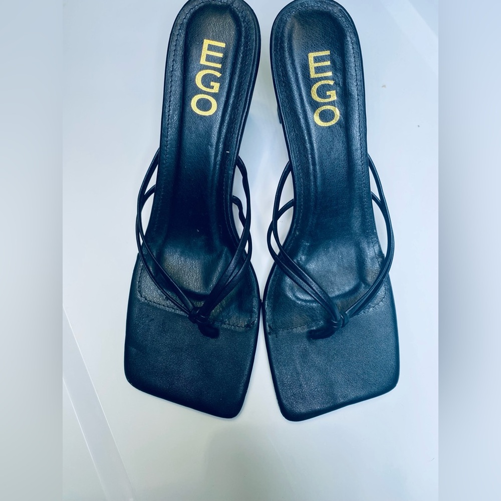 EGO Elegant Black Strappy Heels